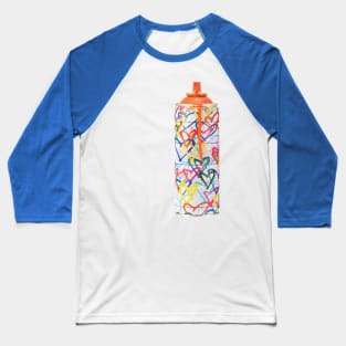 Spraypaint Can with Hearts Baseball T-Shirt